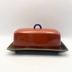 Lindt Stymeist Japan Colorways Covered Butter Dish MCM Green Orange Blue